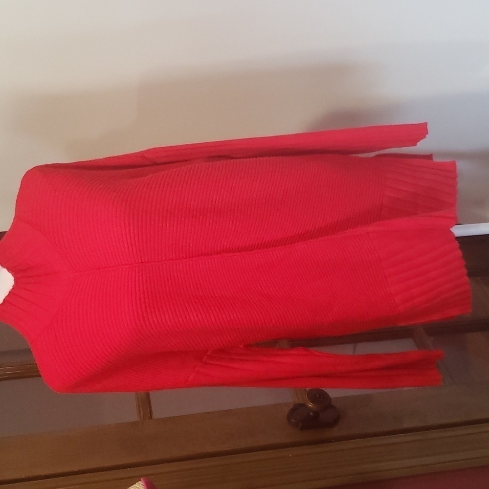 Crown & ivy red ribbed PXL Sweater nwot - Picture 3 of 9
